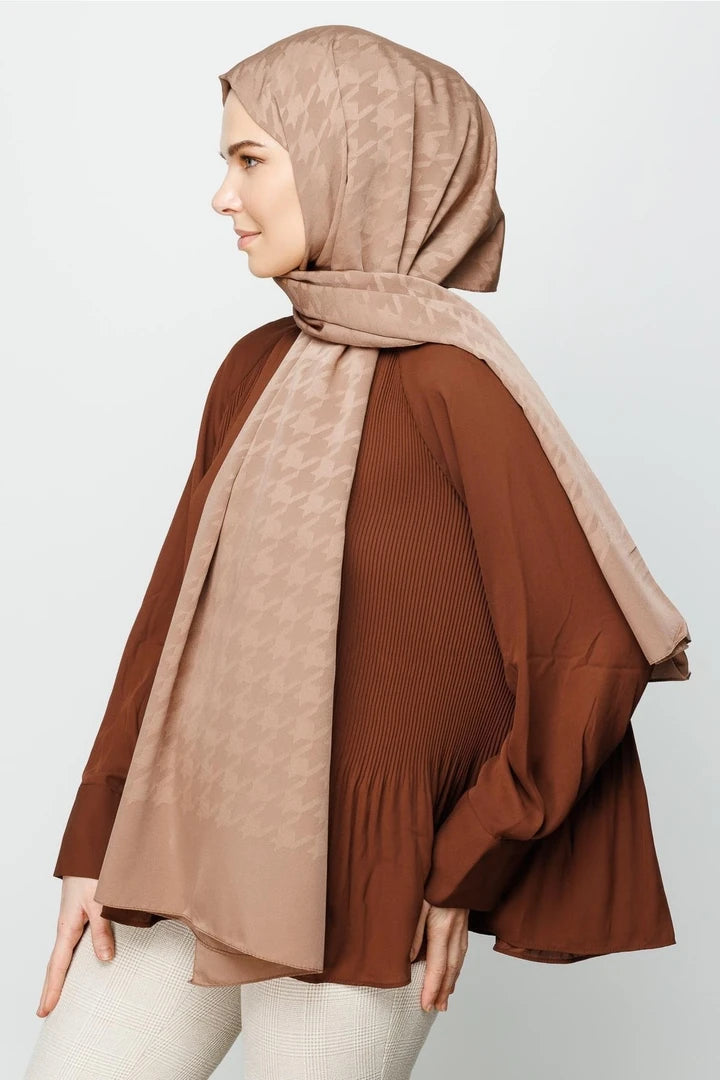 Kazayağı Desen İpeksi Jakar Şal