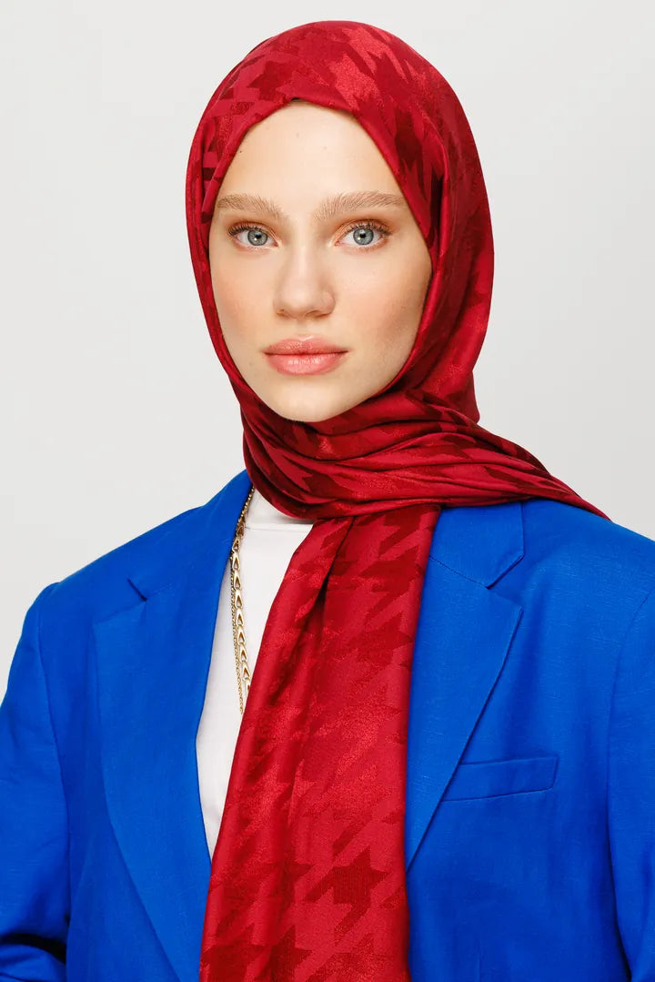 Kazayağı Desen Parlak Jakar Şal