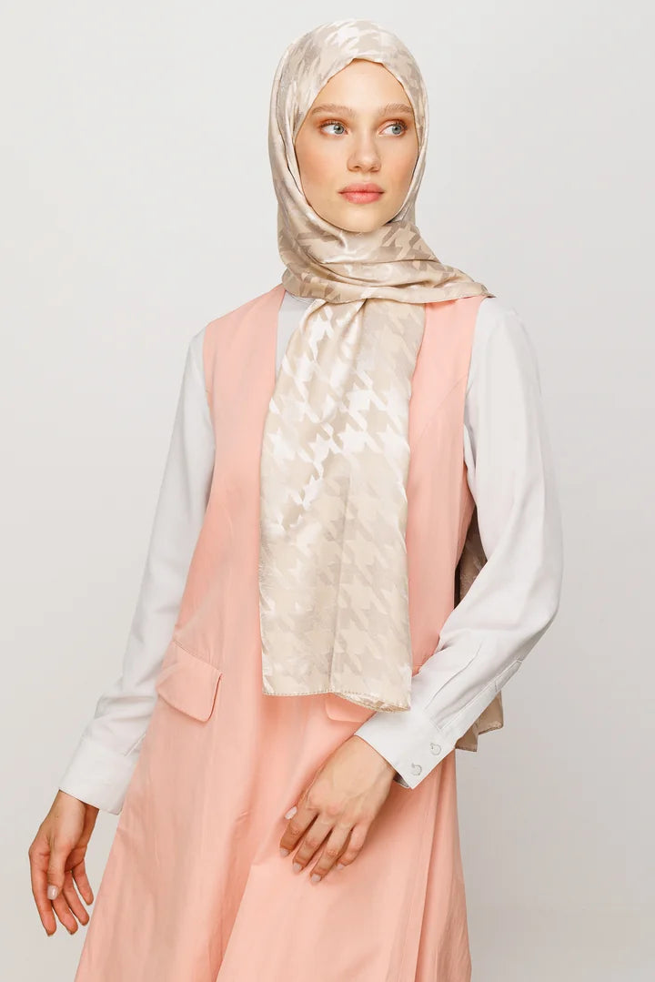 Kazayağı Desen Parlak Jakar Şal