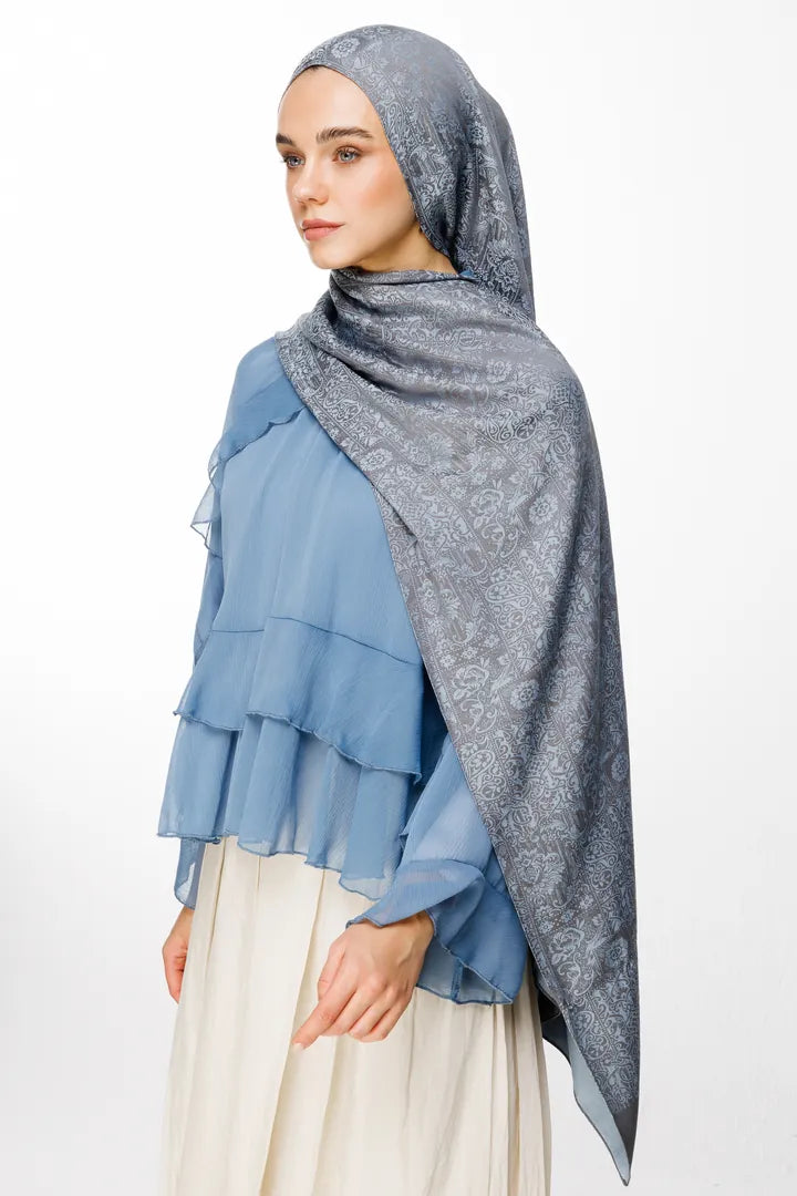 Henna Desen Çift Taraflı Şal