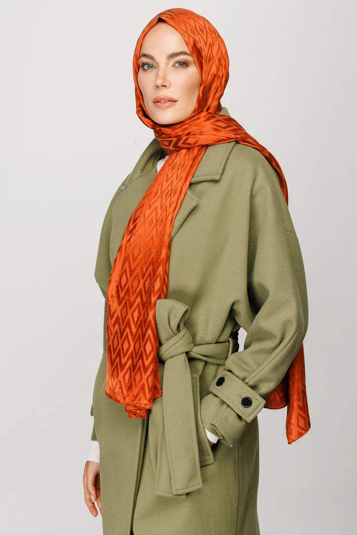 Karo Desen Parlak Jakar Şal