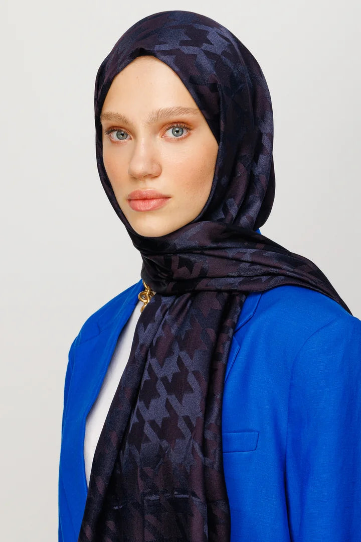 Kazayağı Desen Parlak Jakar Şal