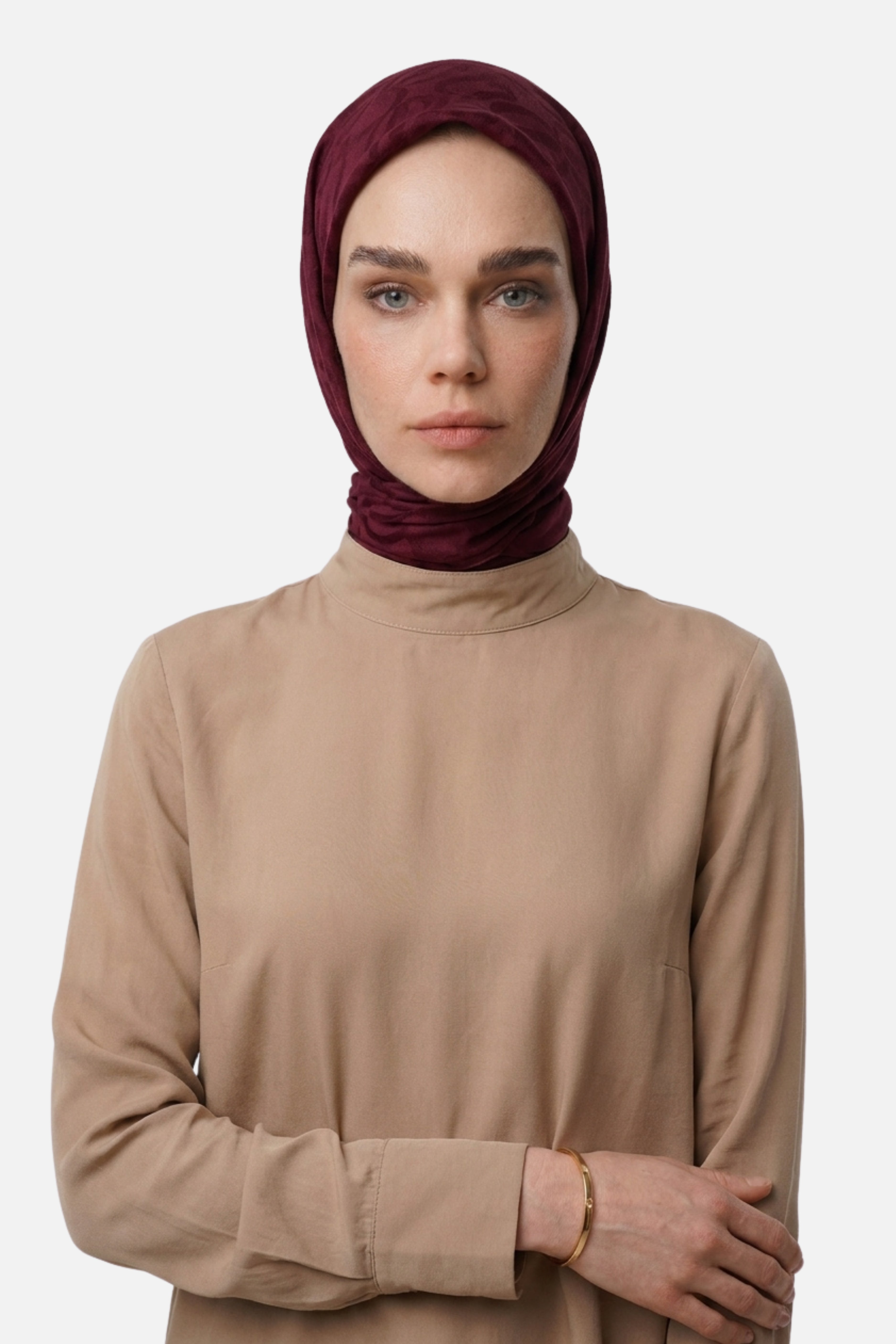 Dune Desen Ayrobin Jakar Eşarp - Bordo