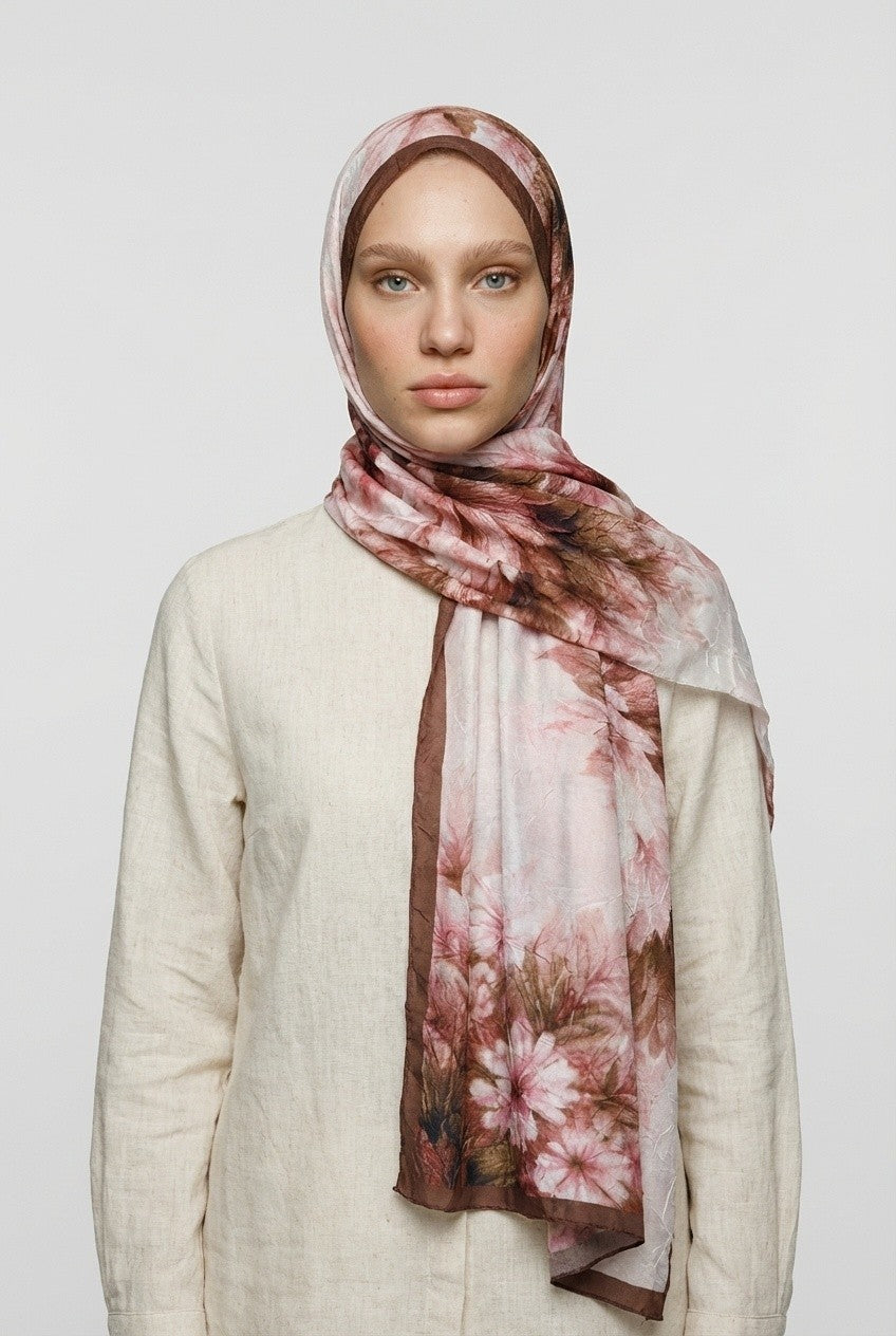 Grown Desen Neo Crash Şal - Pembe