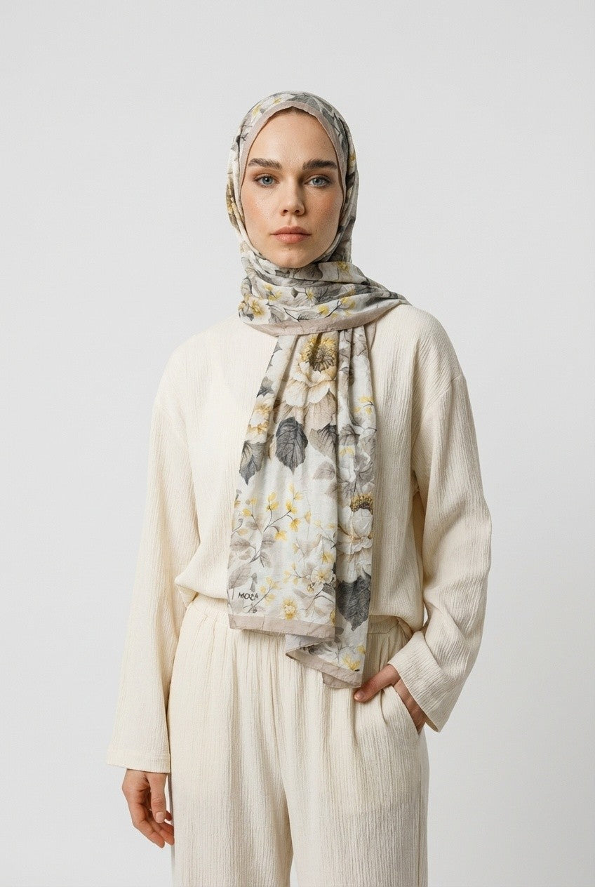 Luvia Desen Neo Crash Şal - Krem