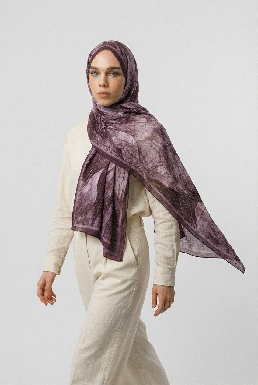 Roots Desen Neo Crash Şal - Mürdüm