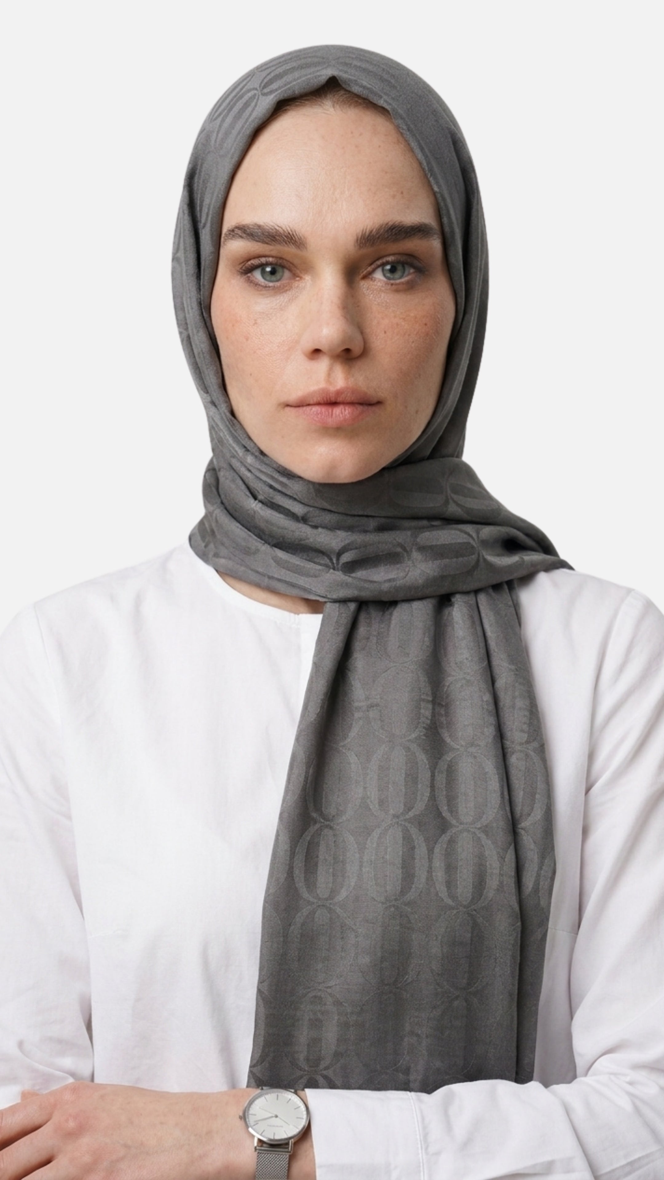 Dune Desen Ayrobin Jakar Şal - Füme