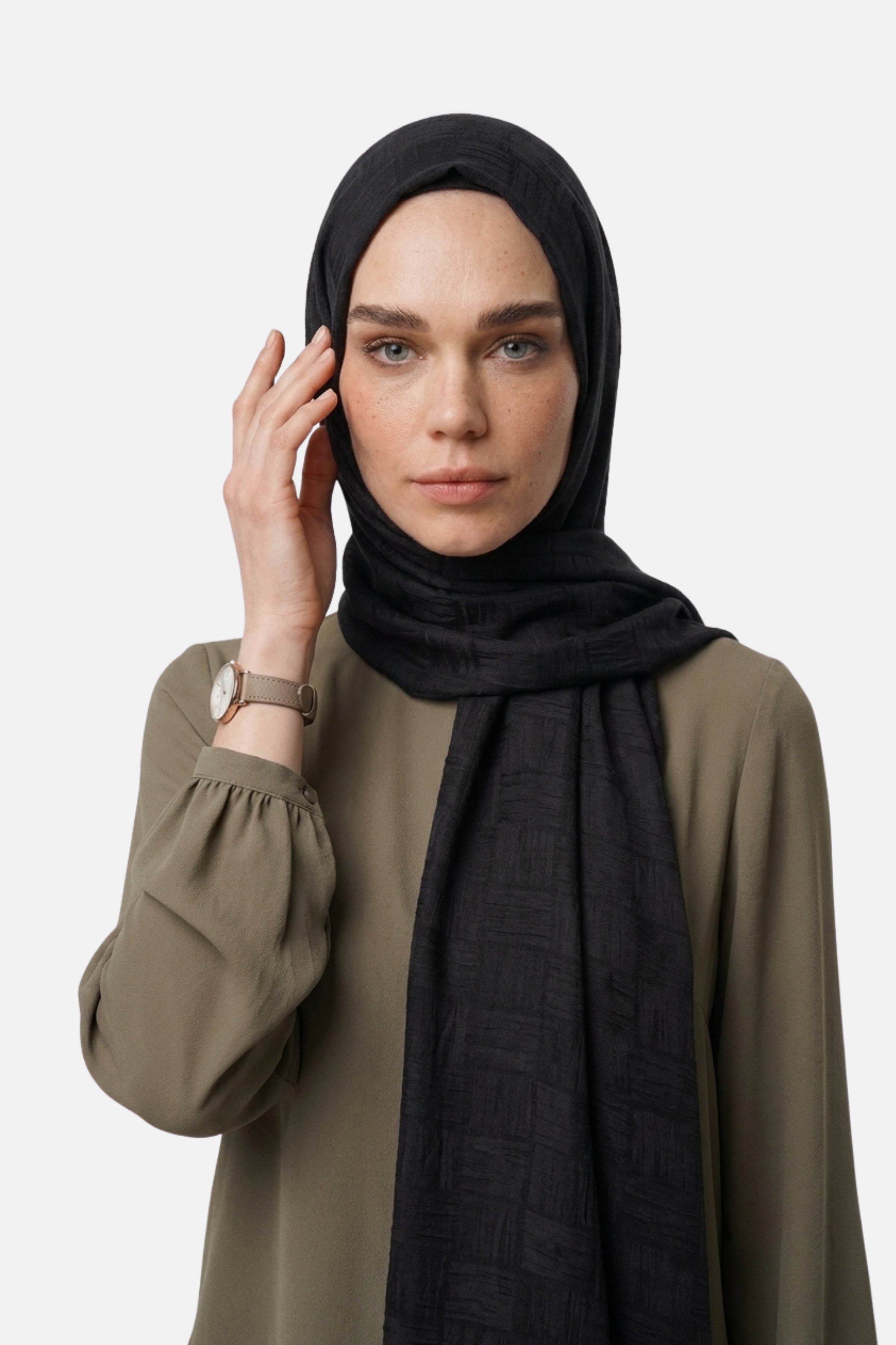 Noria Desen Ayrobin Jakar Şal - Siyah