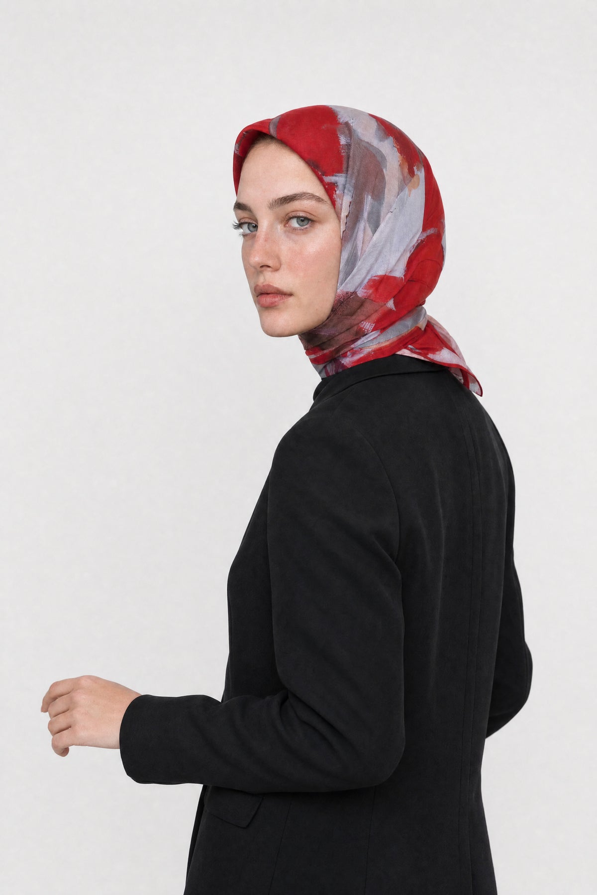 Ruby Desen Aria Eşarp - Kırmızı