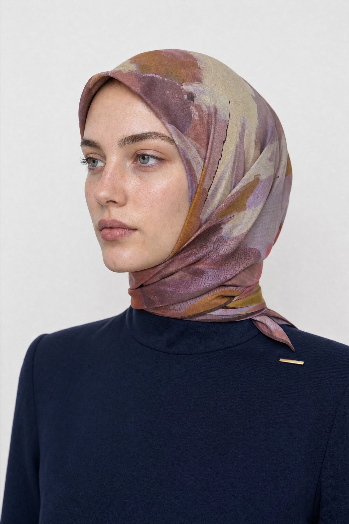 Ruby Desen Aria Eşarp - Kiremit