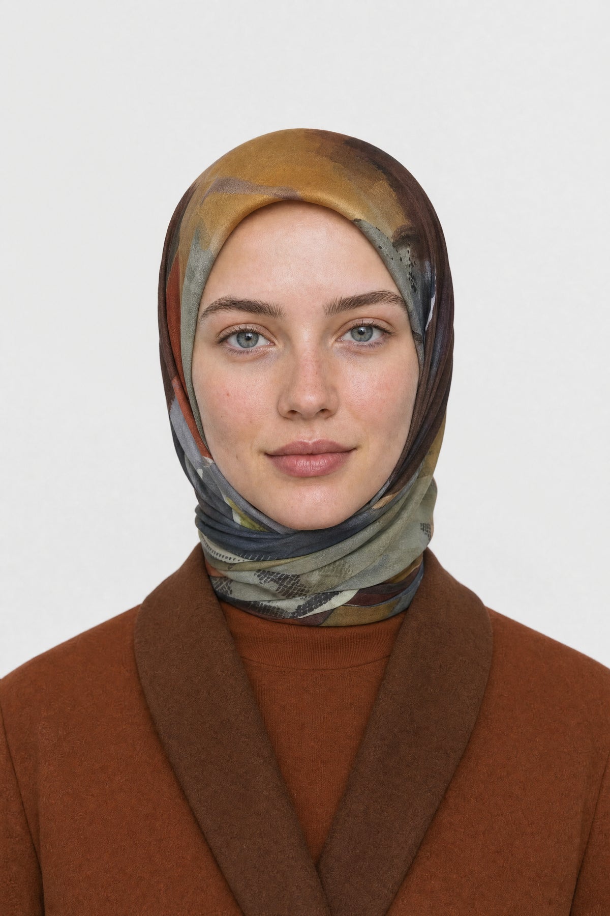 Ruby Desen Organik Eşarp - Mürdüm