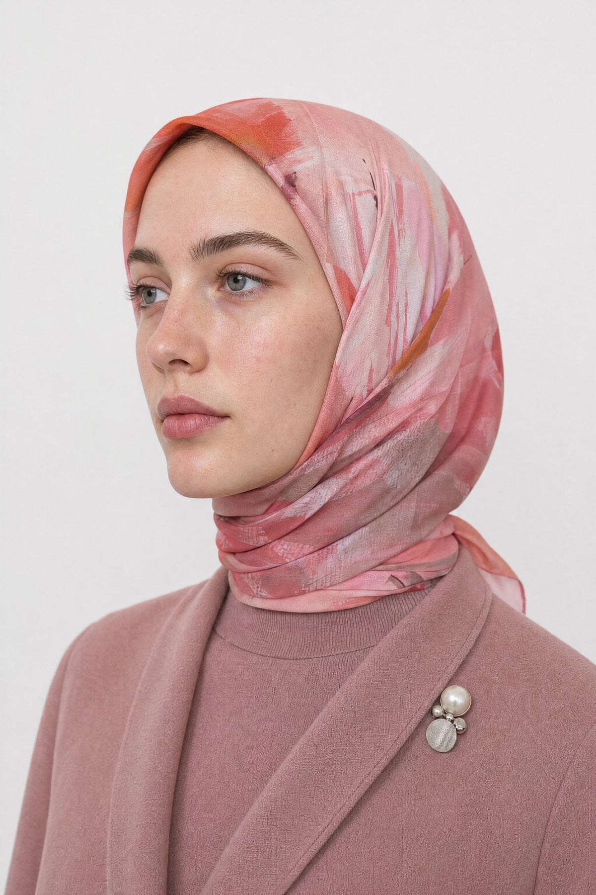 Ruby Desen Aria Eşarp - Pembe