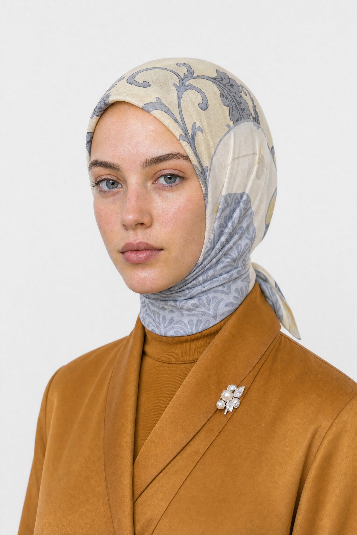 Veil Desen Organik Eşarp - Lemon