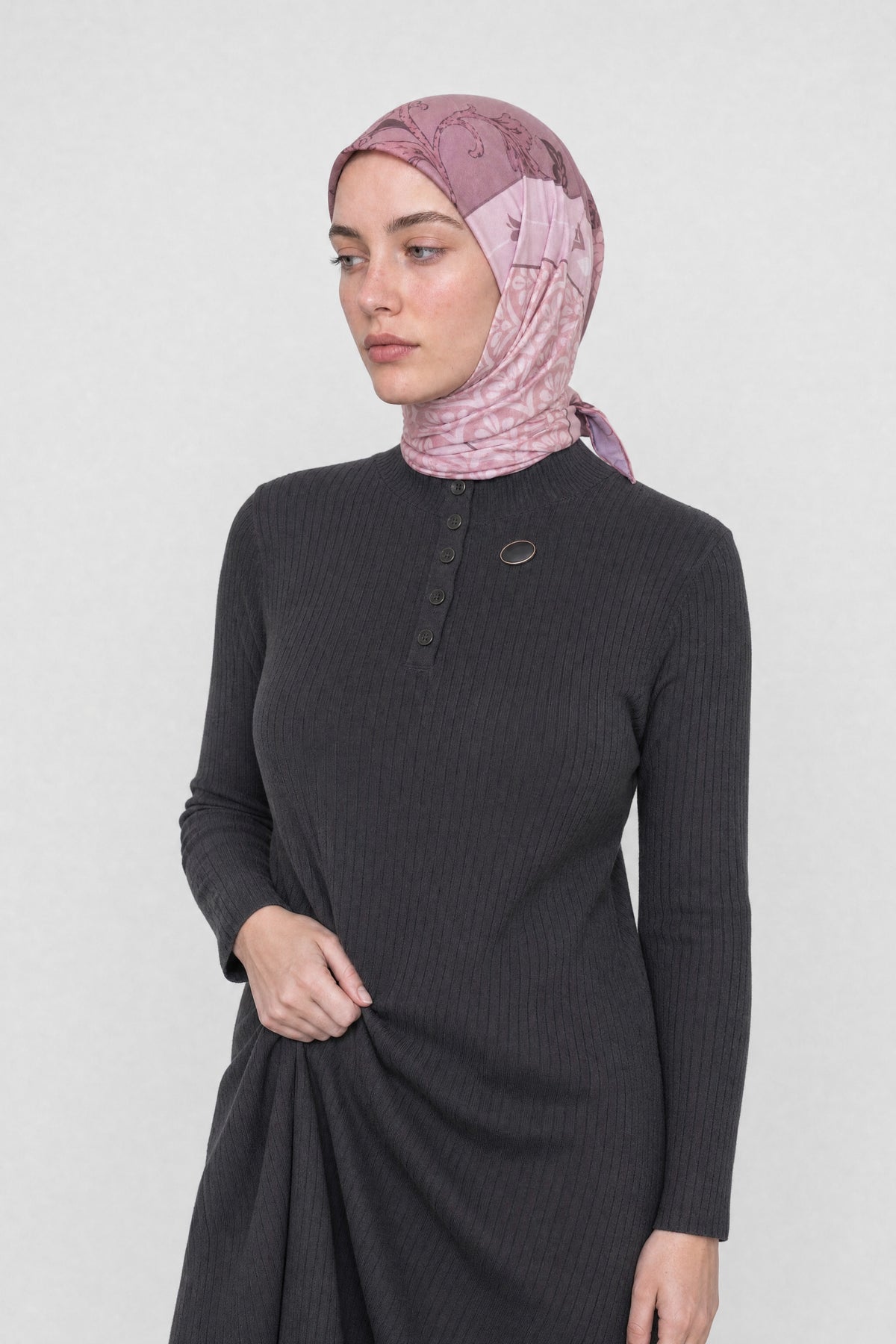 Veil Desen Organik Eşarp - Pudra