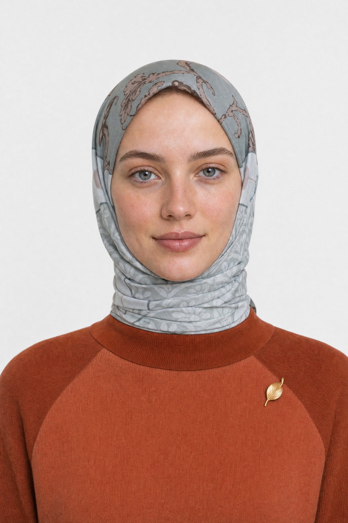 Veil Desen Organik Eşarp - Soft Yeşil