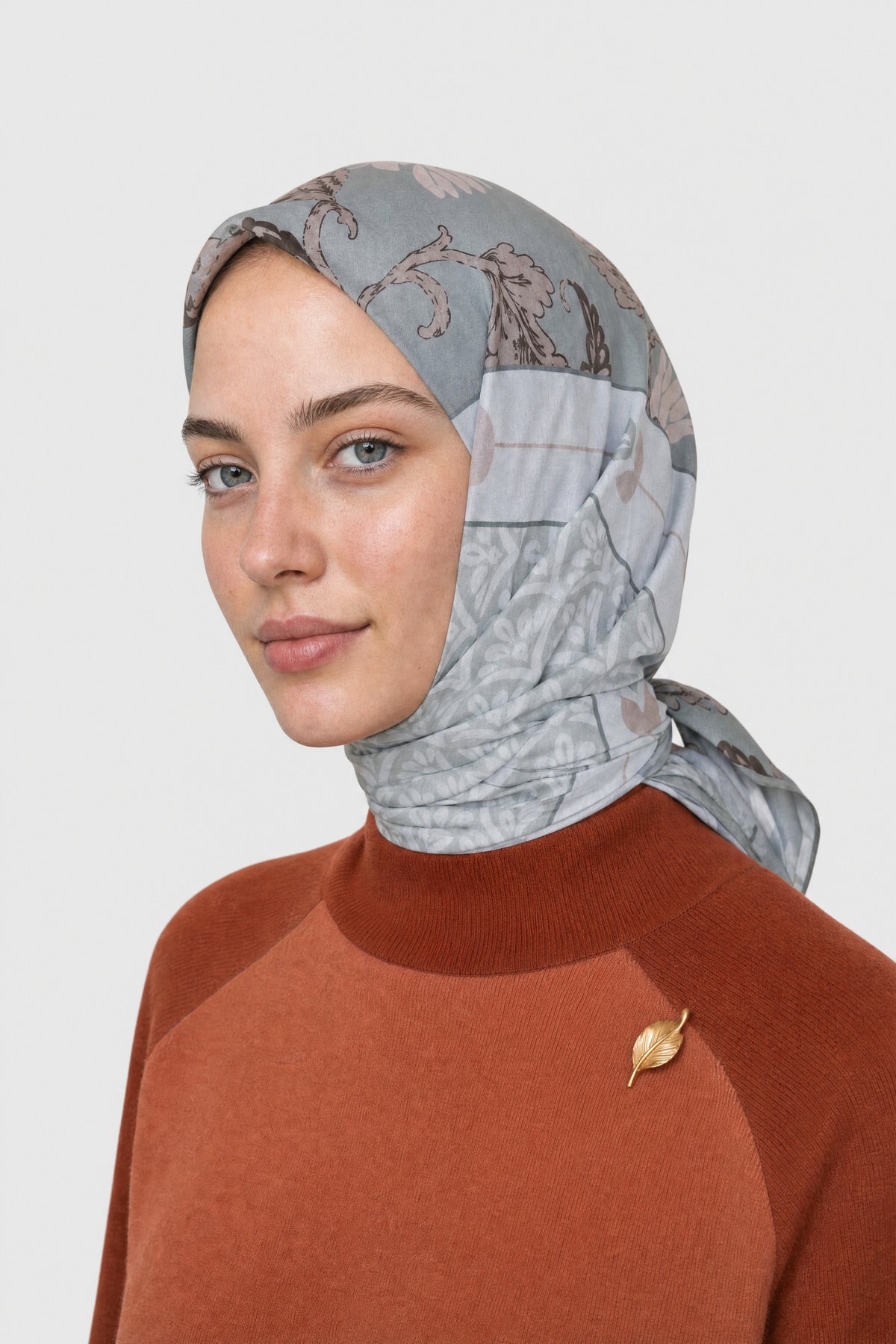 Veil Desen Organik Eşarp - Soft Yeşil