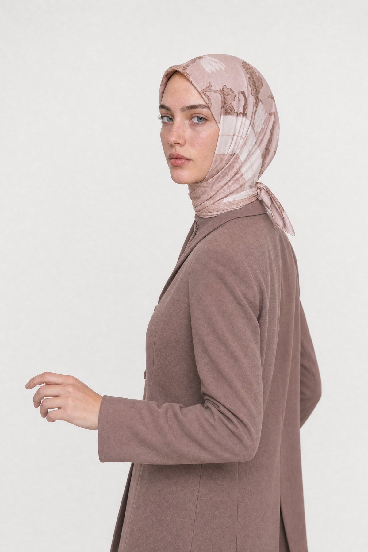 Veil Desen Organik Eşarp - Krem