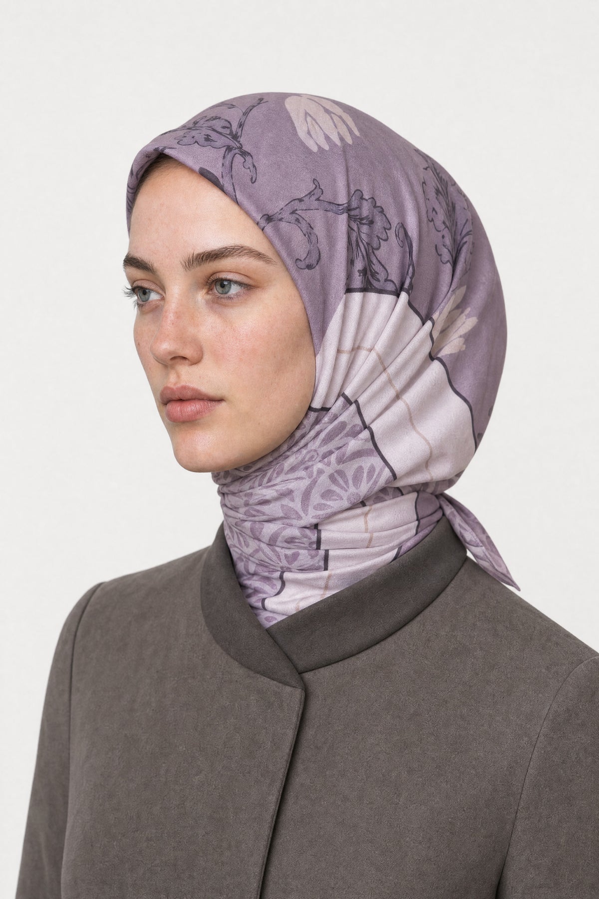 Veil Desen Organik Eşarp - Lavanta