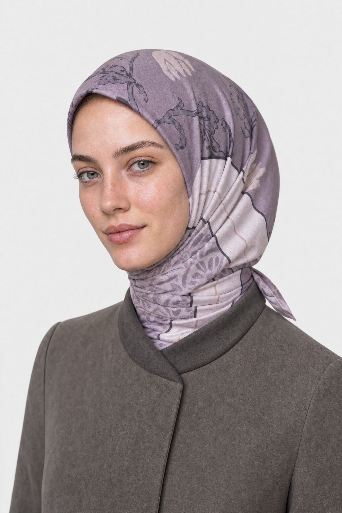 Veil Desen Organik Eşarp - Lavanta